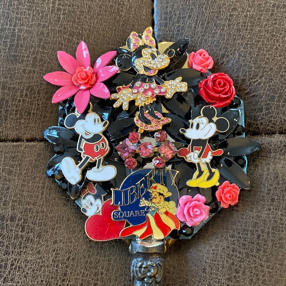 MINNIE and Mickey in Liberty Square Hand Mirror. Small 3” $48